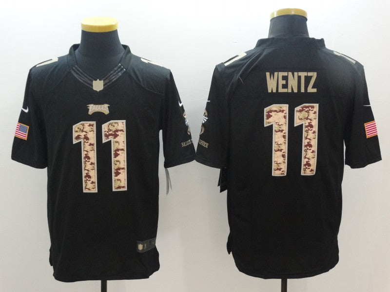 Men's Philadelphia Eagles Carson Wentz #11 Black Replica Jersey1 football jersey product view 1