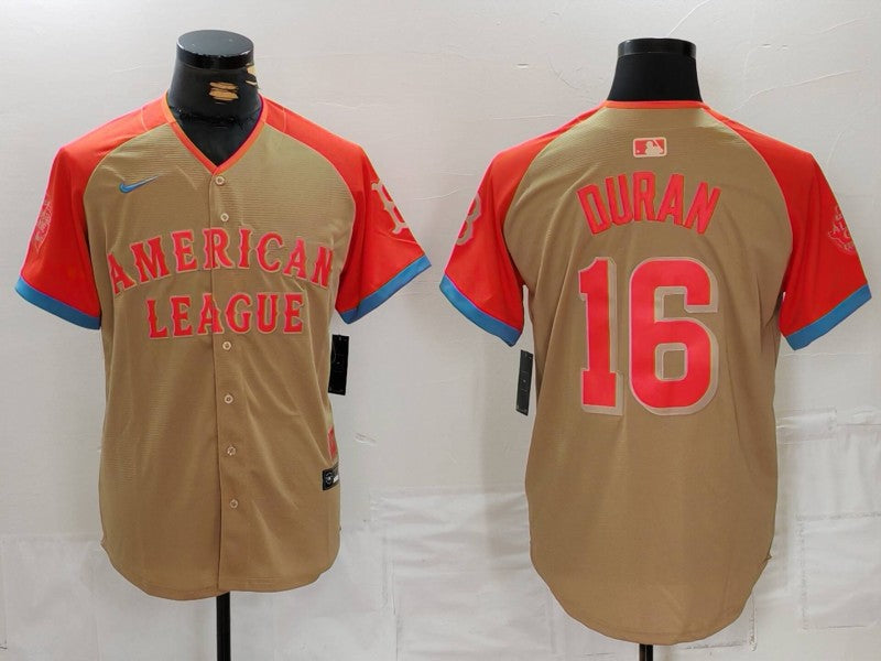 Men's American League Jarren Duran #16 Cream 2024 MLB All-Star Game Limited Player Jersey1 baseball jersey product view 1
