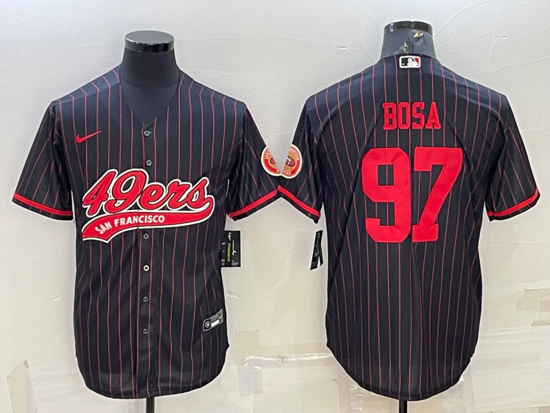 Men's San Francisco 49ers Nick Bosa #97 Black Game Player Jersey1 Joint Edition football jersey product view 1