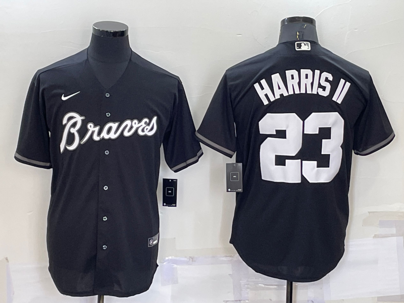 Men's Atlanta Braves Michael Harris II #23 Black Replica Baseball Jersey1 baseball jersey product view 1