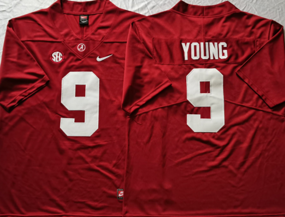 Men's Alabama Crimson Tide Bryce Young #9 Crimson Player Game Jersey sports jersey product view 1