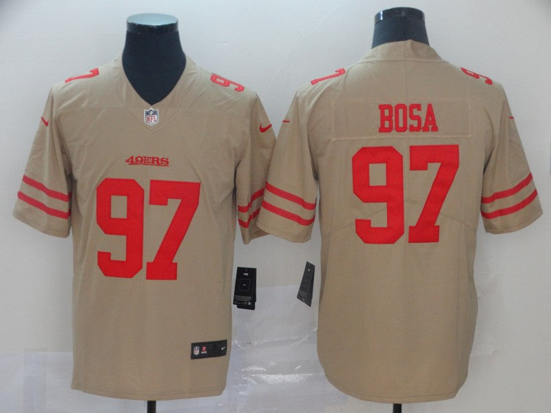 Men's San Francisco 49ers Nick Bosa #97 Gold Inverted Legend Jersey1 football jersey product view 1