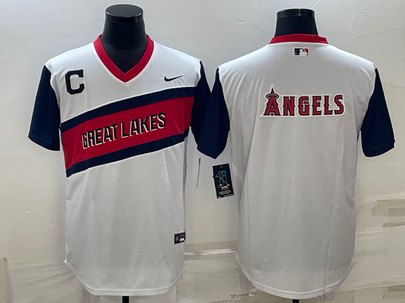 Men's Los Angeles Angels White Replica Baseball Jersey1 baseball jersey product view 1