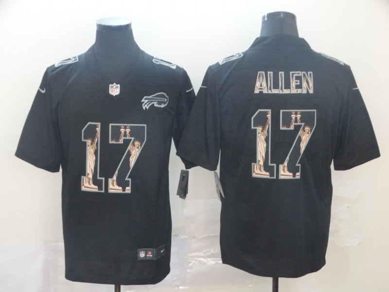 Men's Buffalo Bills #17 Josh Allen Black Alternate Player Game Jersey1 football jersey product view 1