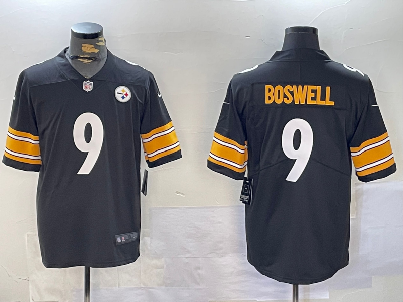 Men's Pittsburgh Steelers Chris Boswell #9 Black Game Jersey1 football jersey product view 1