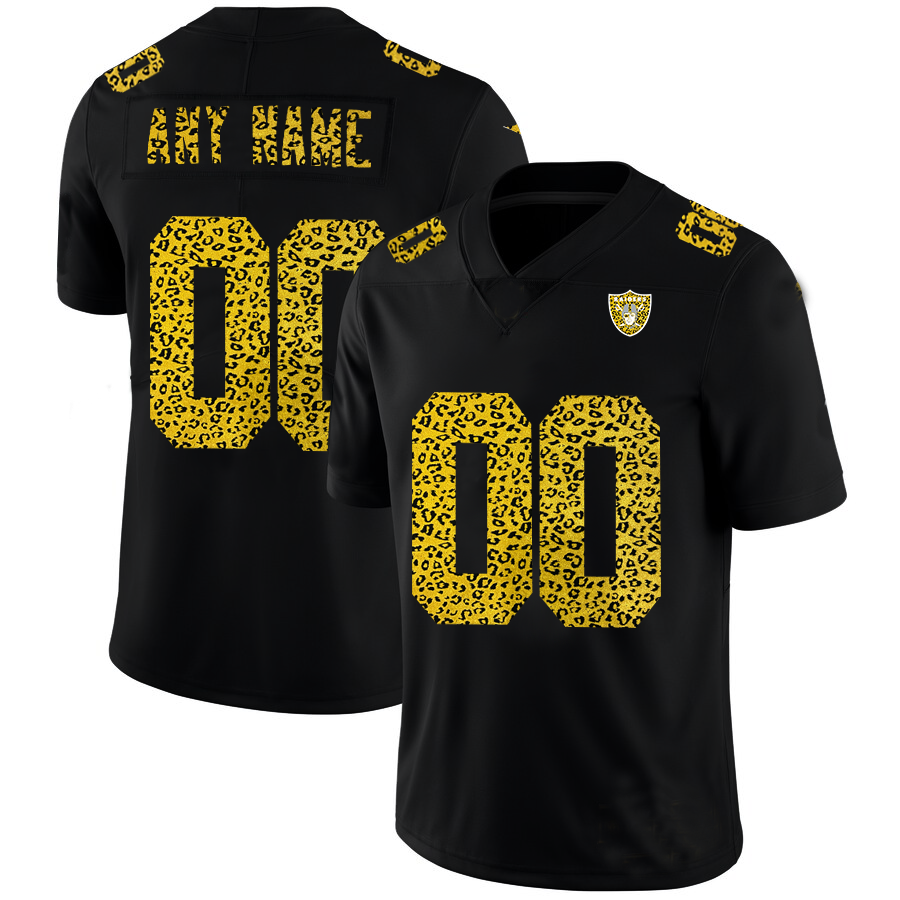 Custom1 Las Vegas Raiders Leopard Print Fashion Vapor Limited Jersey1 Black Stitched American Football Jerseys football jersey product view 1