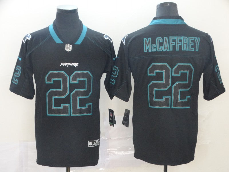 Men's Carolina Panthers Christian McCaffrey #22 Black Game Player Jersey1 football jersey product view 1