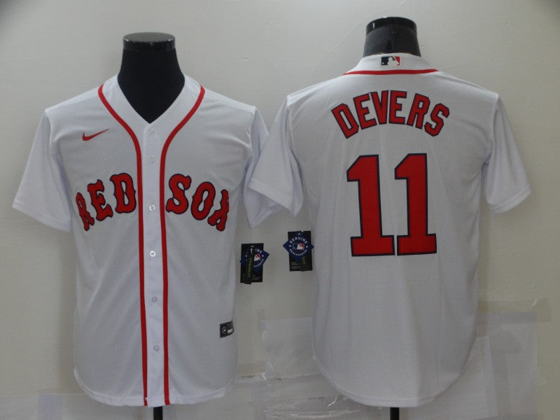 Men's Boston Red Sox Rafael Devers #11 White Replica Baseball Jersey1 baseball jersey product view 1