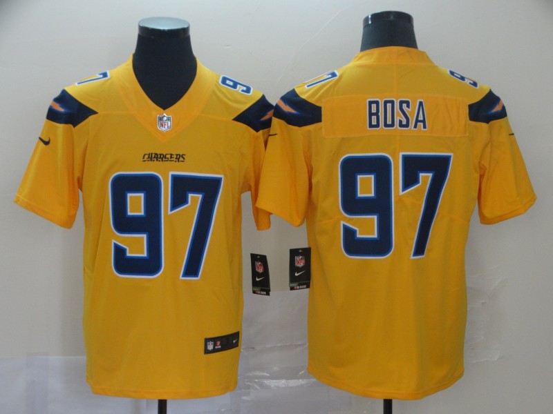 Men's Los Angeles Chargers Joey Bosa #97 Yellow Inverted Legend Jersey1 football jersey product view 1