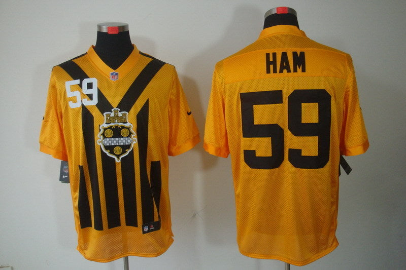 Men's Pittsburgh Steelers Jack Ham #59 Gold Game Jersey1 football jersey product view 1