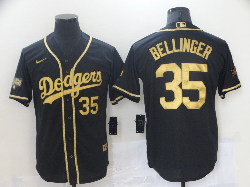 Men's Los Angeles Dodgers Cody Bellinger #35 Black Authentic Game Jersey1 baseball jersey product view 1
