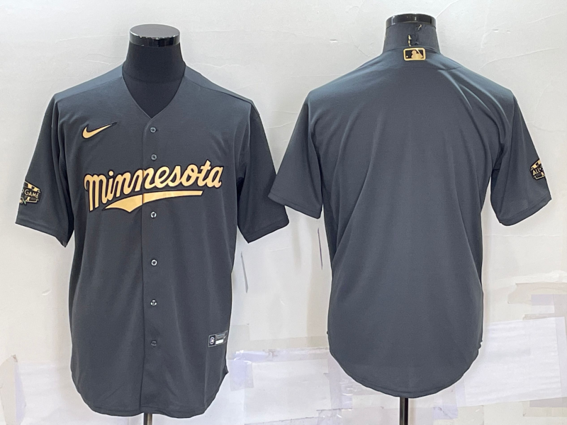 Men's Minnesota Twins Dark Grey Replica Player Blank Jersey1 baseball jersey product view 1