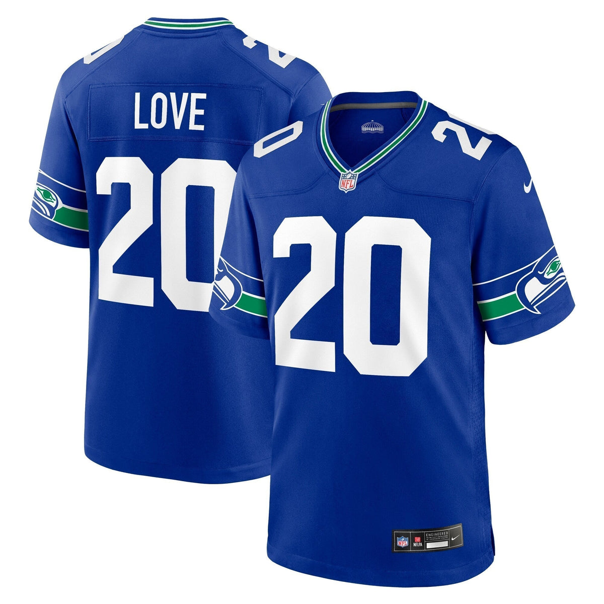 Julian Love Seattle Seahawks Nike Throwback Game Jersey - Royal football jersey product view 1