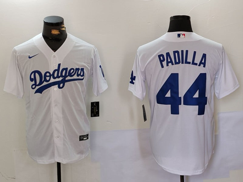 Men's Los Angeles Dodgers Vicente Padilla #44 White Replica Player Jersey baseball jersey product view 1