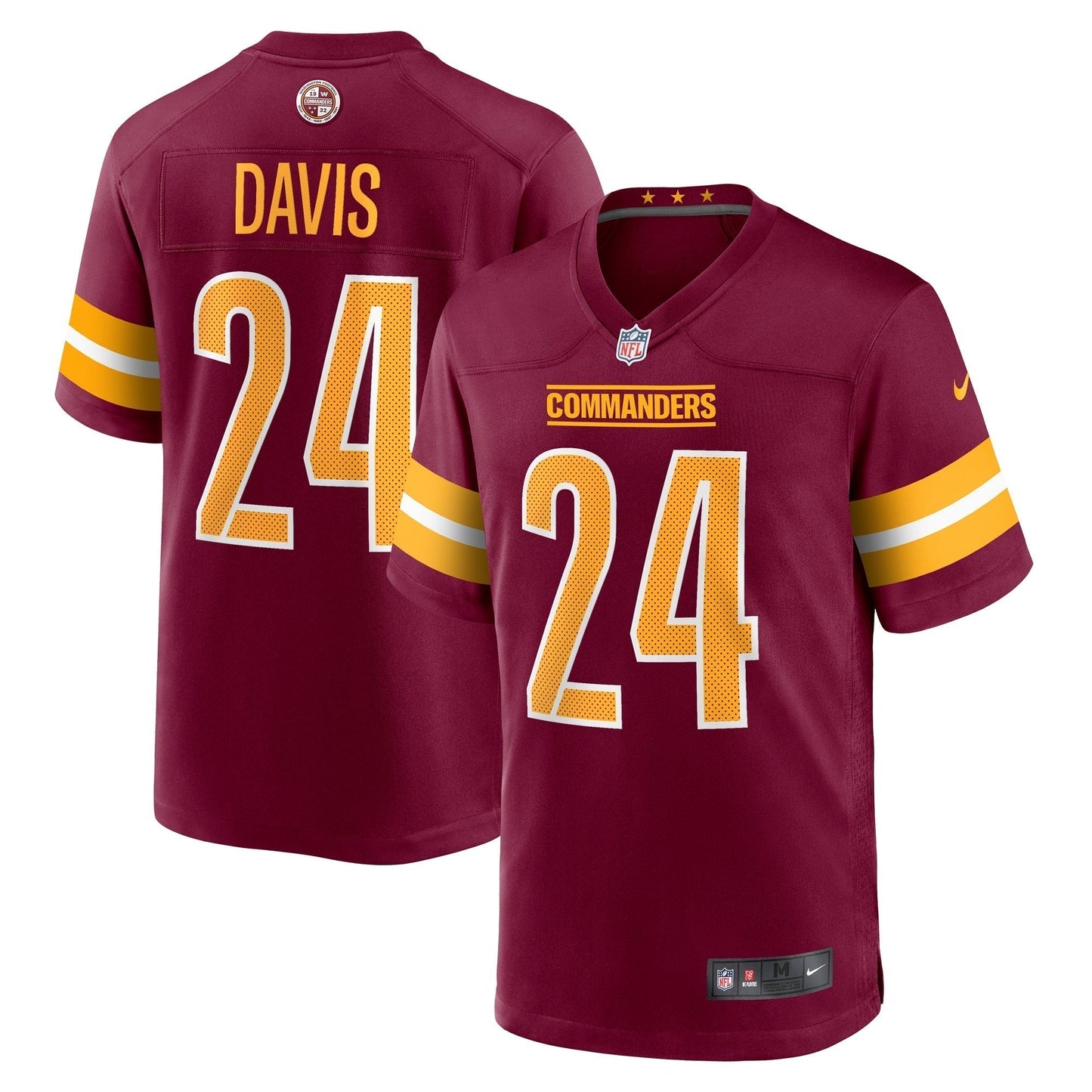 Michael Davis Washington Commanders Nike Game Jersey - Burgundy football jersey product view 1