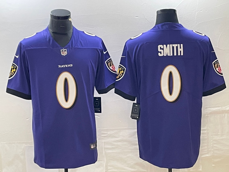 Men's Baltimore Ravens Roquan Smith #0 Purple Team Game Jersey1 football jersey product view 1