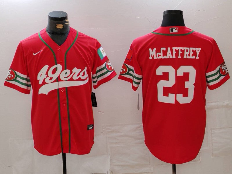 Men's San Francisco 49ers Christian McCaffrey #23 Scarlet Player Game Jersey1 football jersey product view 1
