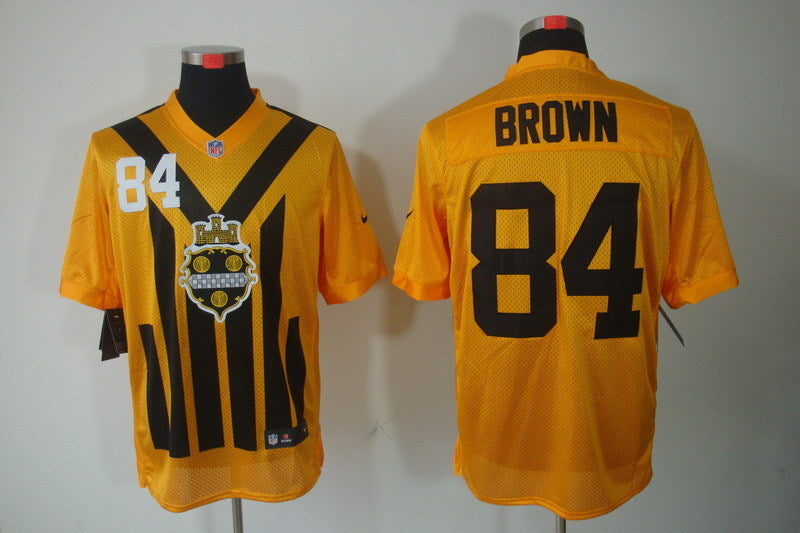 Men's Pittsburgh Steelers Antonio Brown #84 Gold Game Jersey1 football jersey product view 1