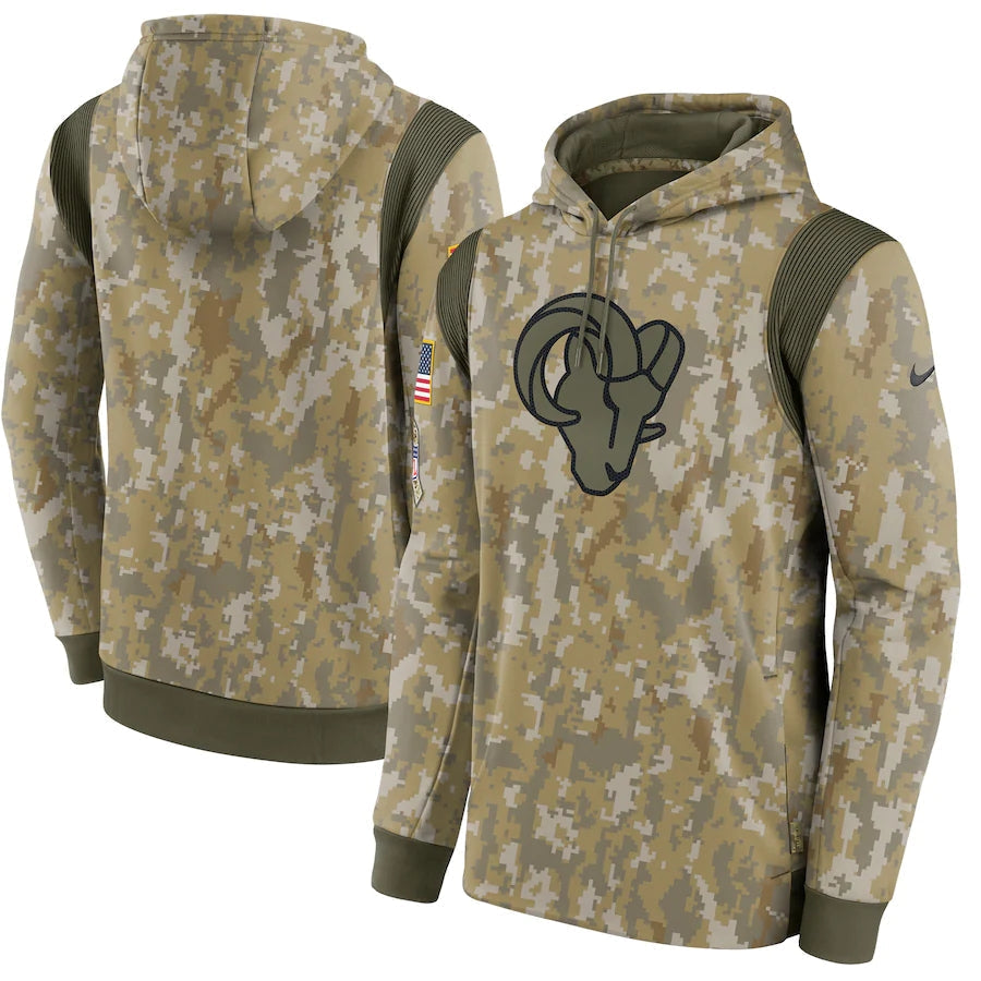 Men's Los Angeles Rams NFL 2021 Salute to Service Hoodie1 Camouflage football jersey product view 1
