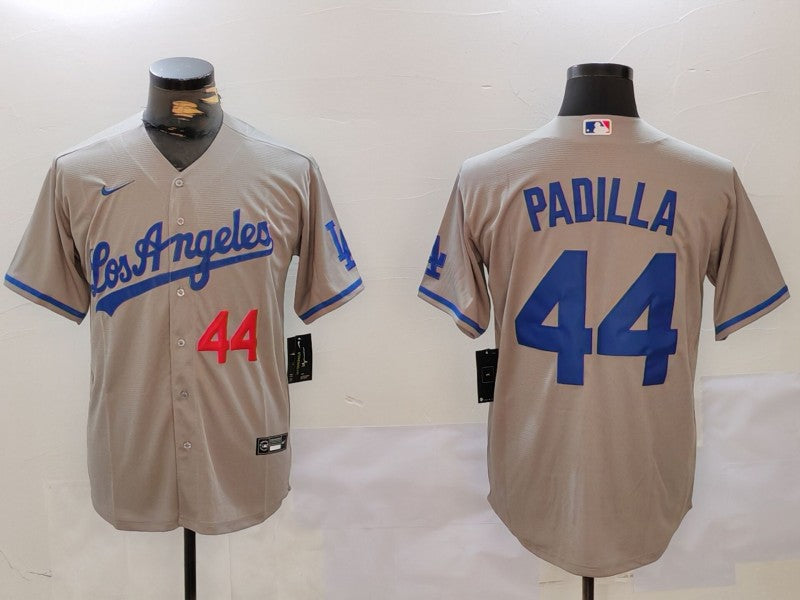 Men's Los Angeles Dodgers Vicente Padilla #44 Gray Alternate Player Jersey1 baseball jersey product view 1