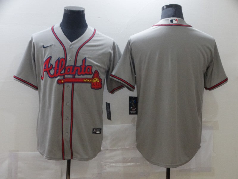 Men's Atlanta Braves Gray Replica Blank Jersey1 baseball jersey product view 1