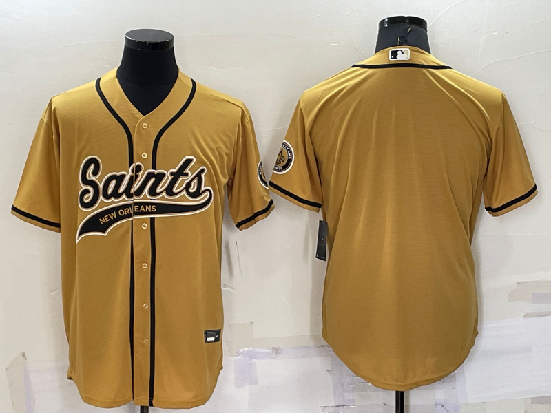 Men's New Orleans Saints Yellow Blank Jersey1 football jersey product view 1