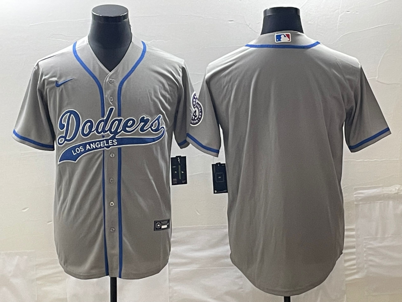 Men's Los Angeles Dodgers Gray Blank Jersey1 Joint Edition baseball jersey product view 1