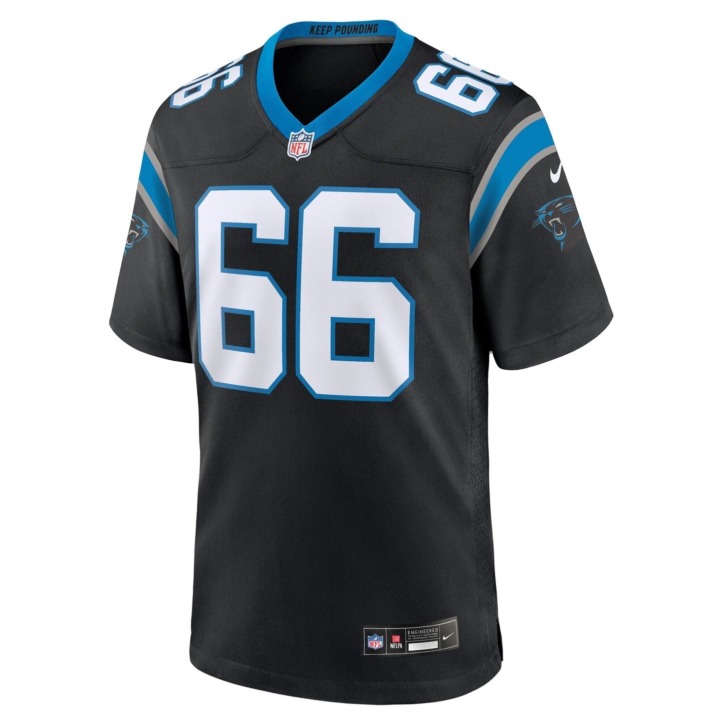 Nash Jensen Carolina Panthers Nike Team Game Jersey - Black football jersey product view 2