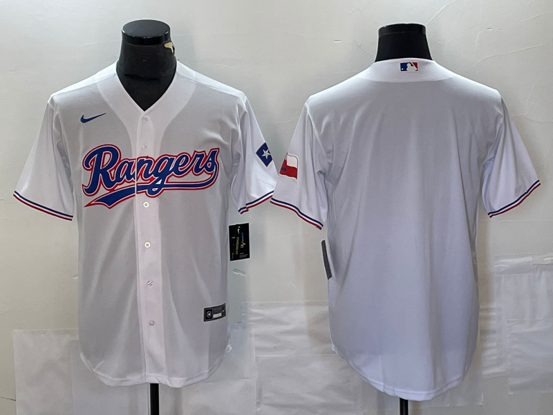 Men's Texas Rangers White Home Blank Replica Jersey baseball jersey product view 1