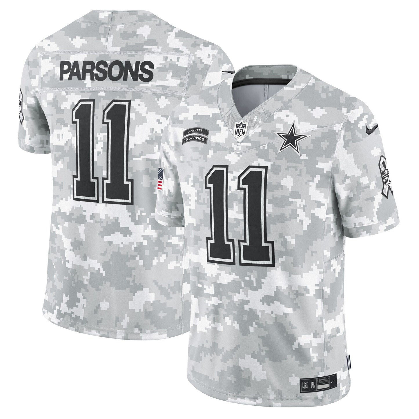 Micah Parsons Dallas Cowboys Nike 2024 Salute to Service Limited Jersey - Arctic Camo football jersey product view 1