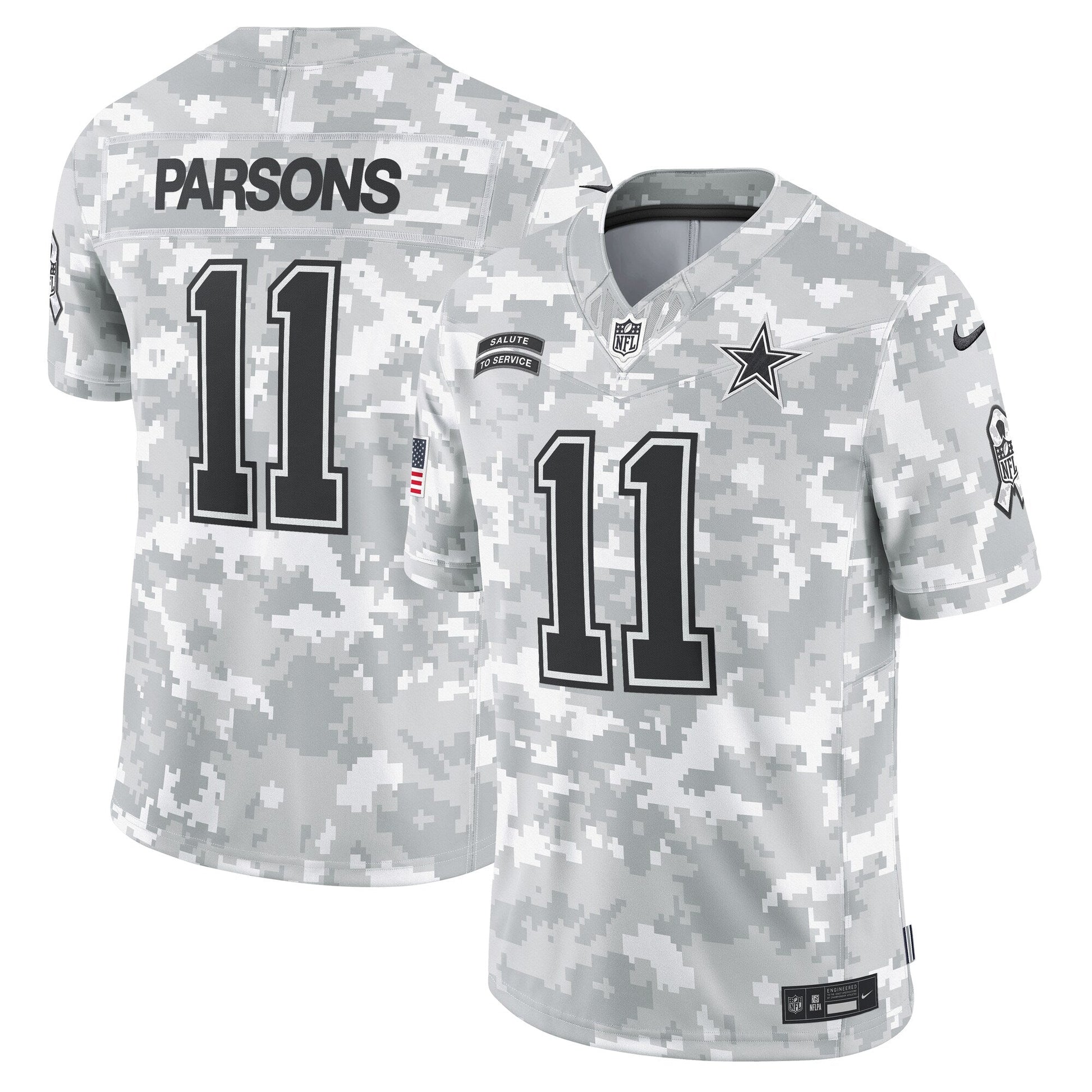 Micah Parsons Dallas Cowboys Nike 2024 Salute to Service Limited Jersey - Arctic Camo football jersey product view 1