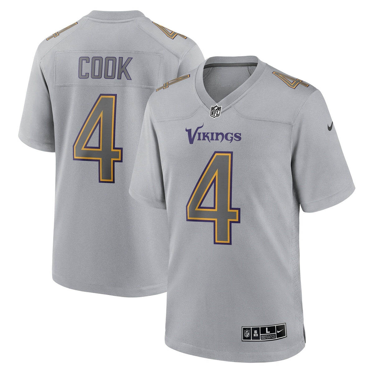 Dalvin Cook Minnesota Vikings Nike Atmosphere Fashion Game Jersey - Gray football jersey product view 1