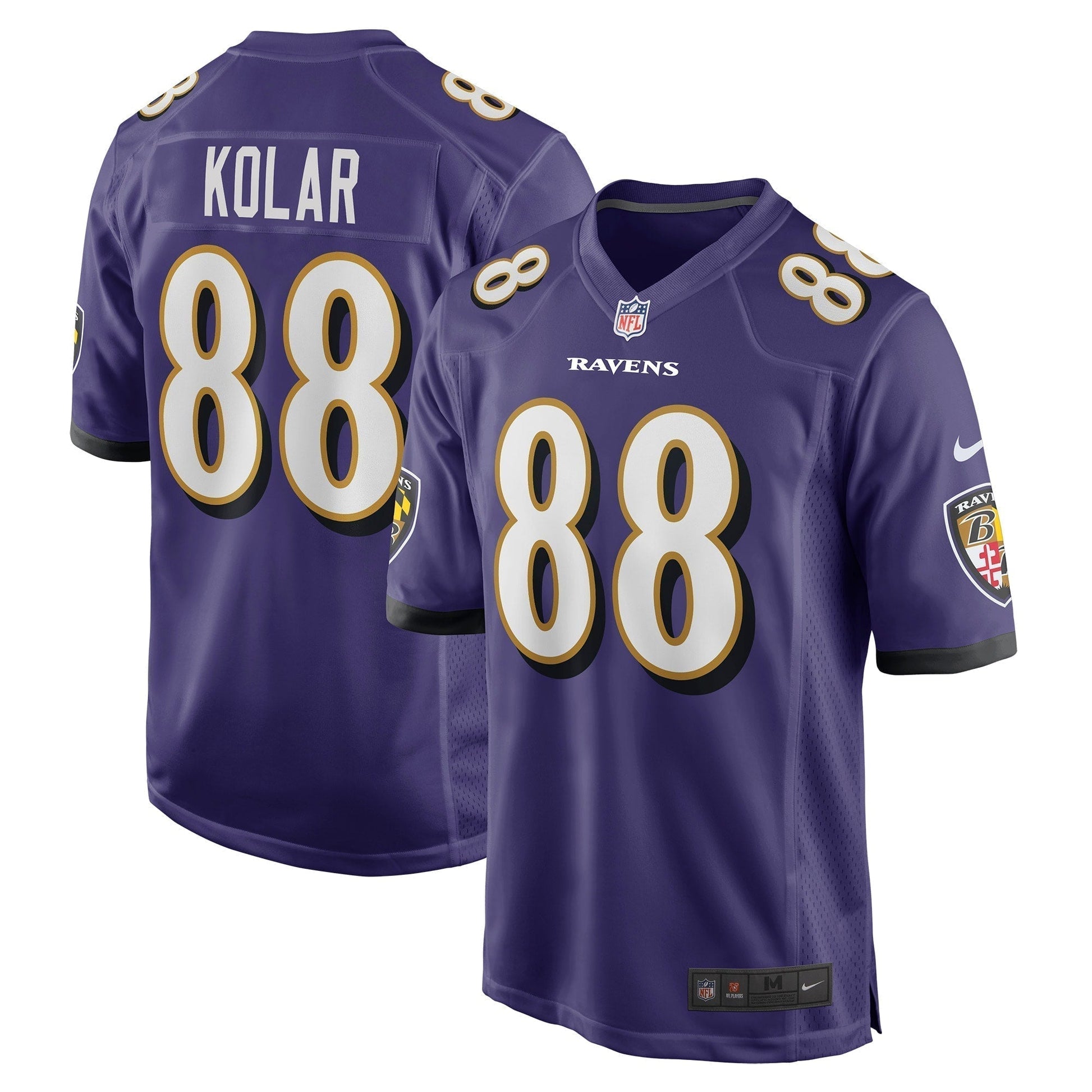 Charlie Kolar Baltimore Ravens Nike Game Jersey - Purple football jersey product view 1