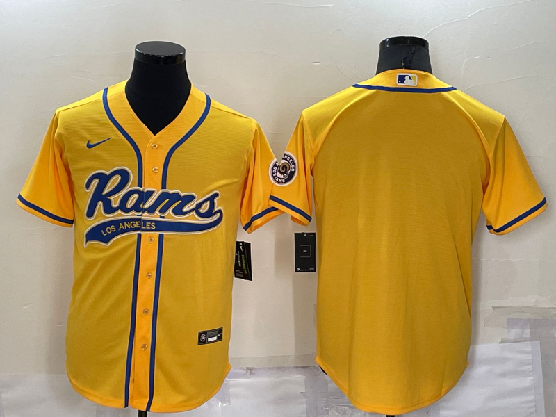 Men's Los Angeles Rams Yellow Blank Jersey1 football jersey product view 1