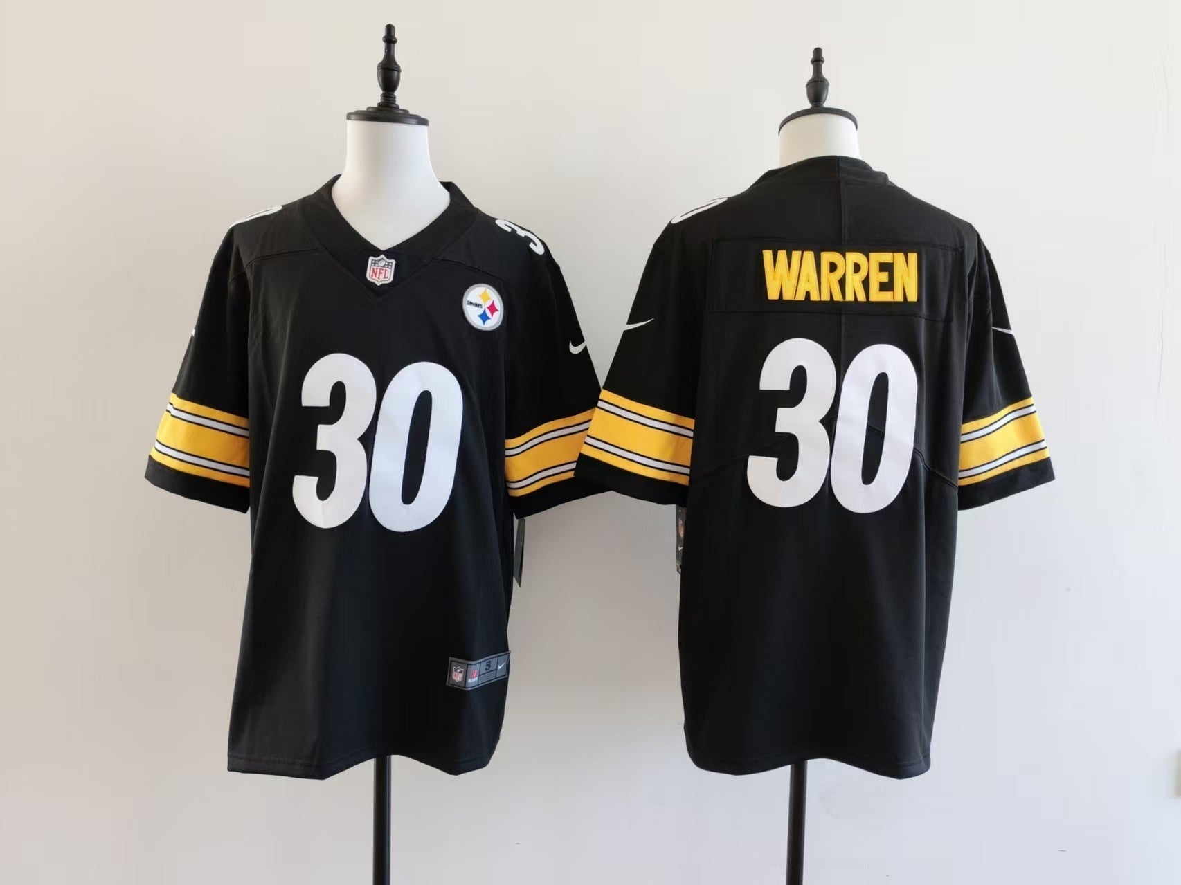 Men's Pittsburgh Steelers Jaylen Warren Nike Jersey - Black football jersey product view 1