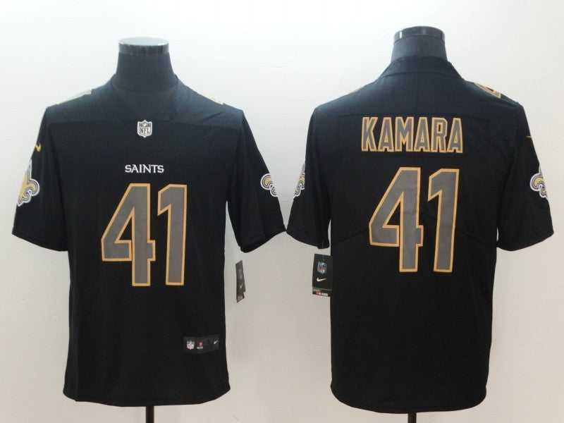 Men's New Orleans Saints Alvin Kamara #41 Black Alternate Game Jersey1 football jersey product view 1