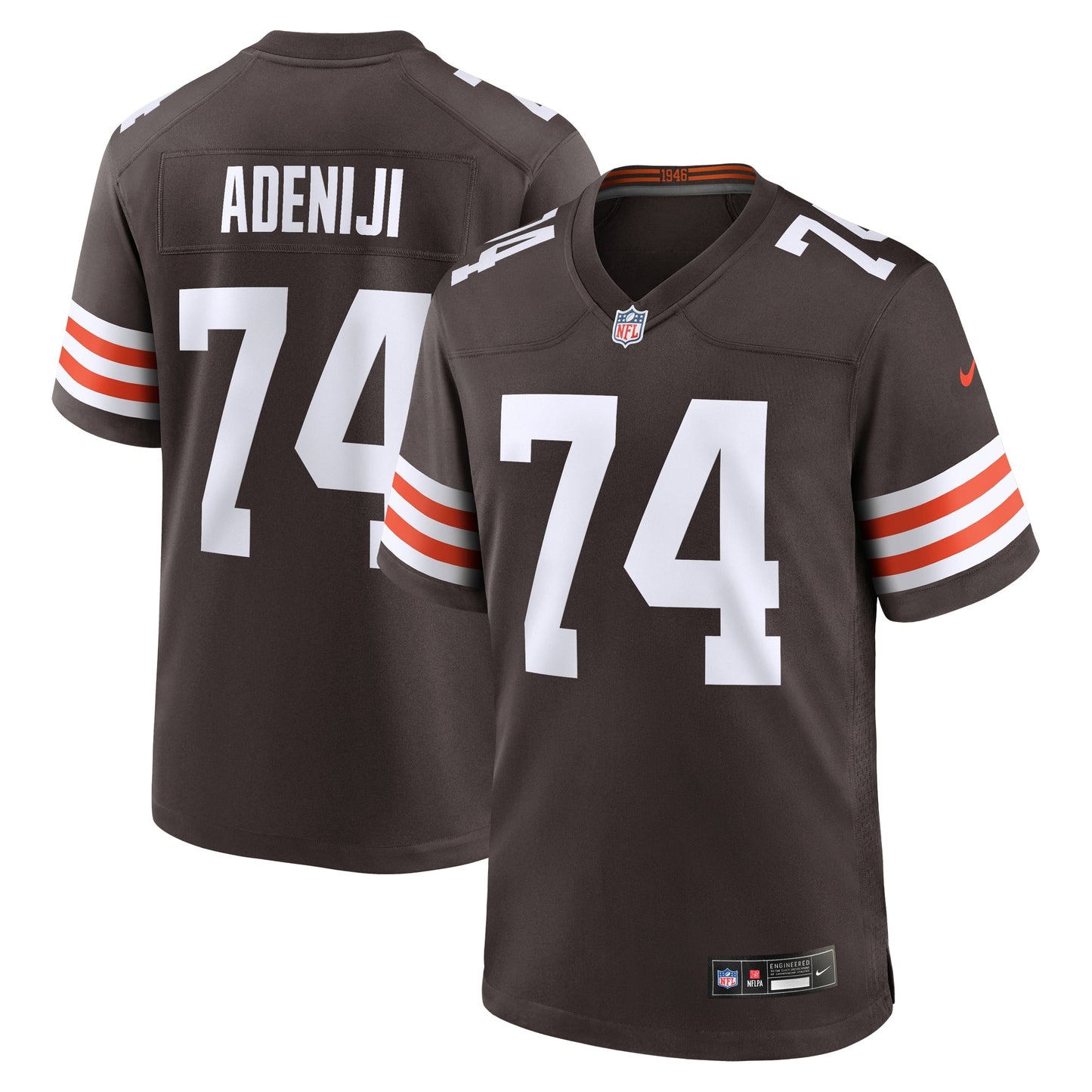 Hakeem Adeniji Cleveland Browns Nike Game Jersey - Brown football jersey product view 1