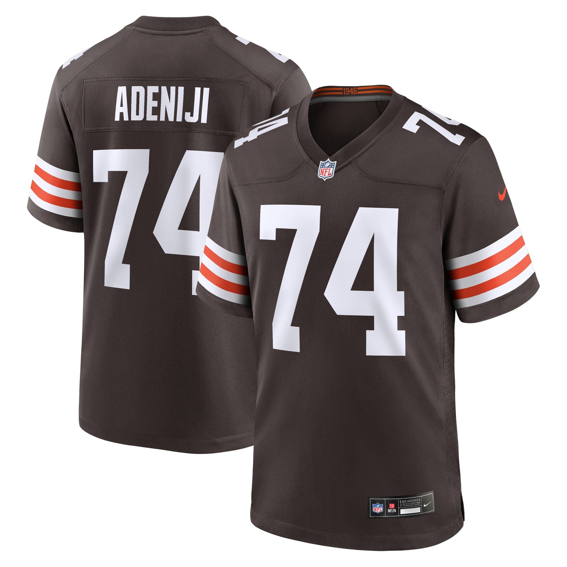 Hakeem Adeniji Cleveland Browns Nike Game Jersey - Brown football jersey product view 1