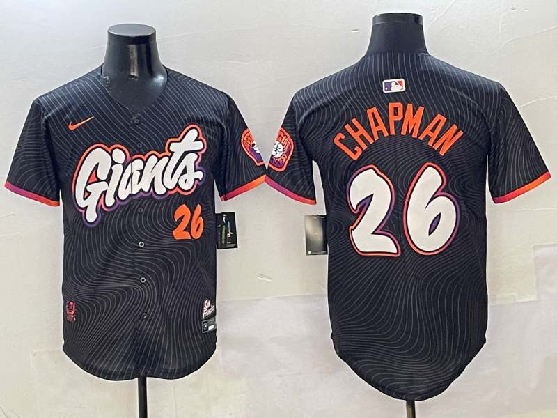 Men's San Francisco Giants Matt Chapman #26 Black 2025 City Connect Limited Player Jersey baseball jersey product view 1