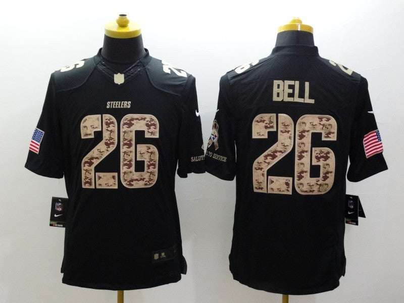 Men's Pittsburgh Steelers LeVeon Bell #26 Black Game Player Jersey1 football jersey product view 1