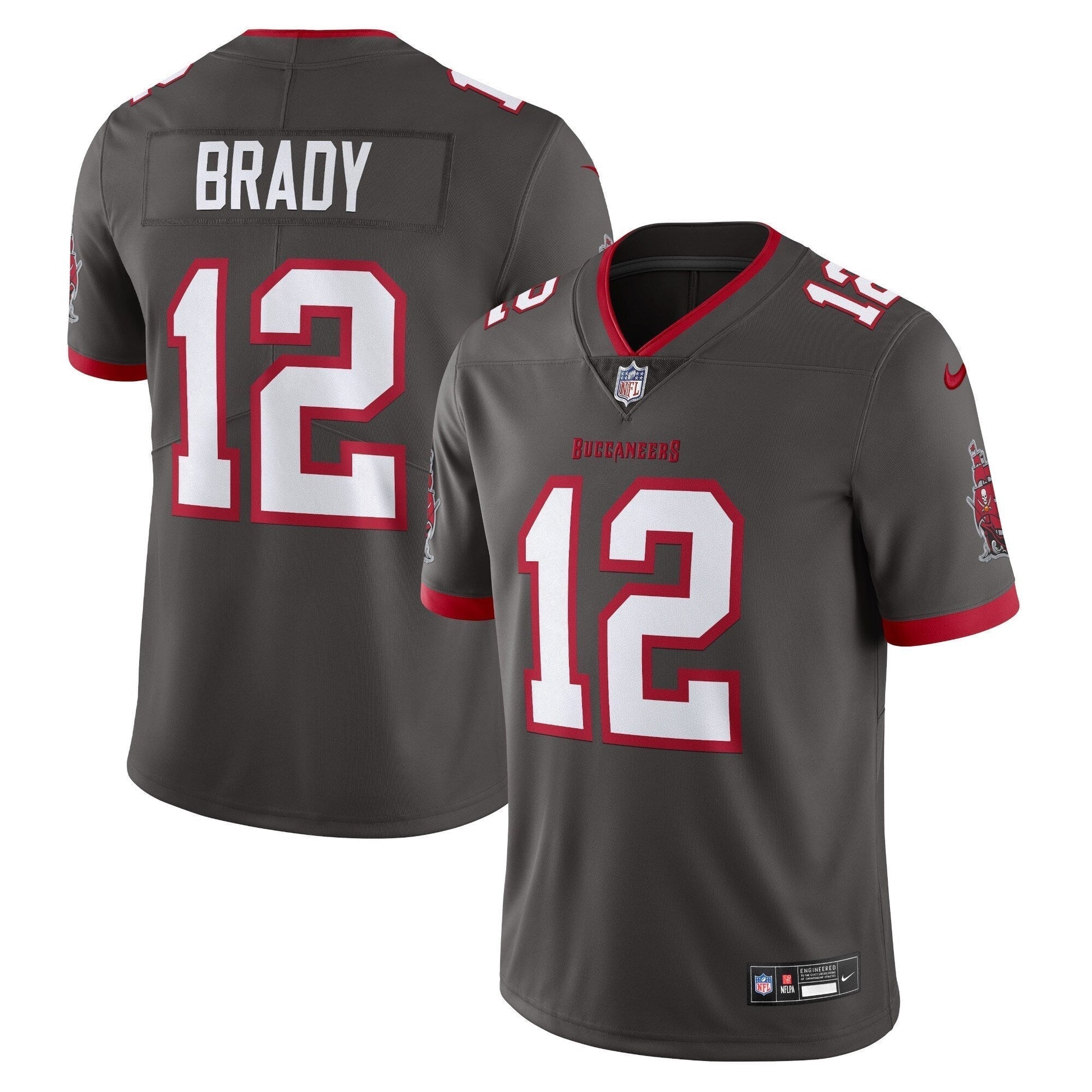 Tom Brady Tampa Bay Buccaneers Nike Alternate Vapor Untouchable Limited Jersey - Pewter football jersey product view 1
