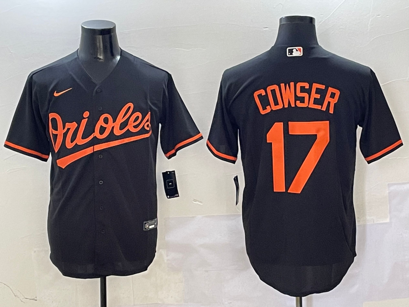 Men's Baltimore Orioles Colton Cowser #17 Black Alternate Replica Player Jersey1 baseball jersey product view 1