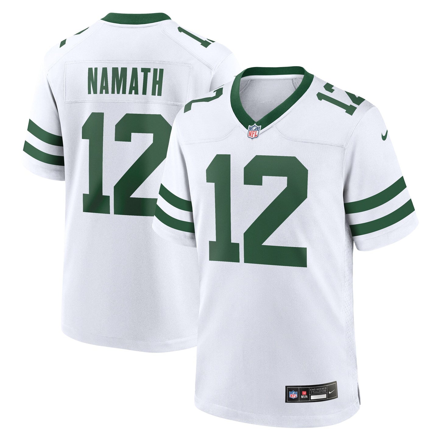 Joe Namath New York Jets Nike Legacy Retired Game Jersey - White football jersey product view 1