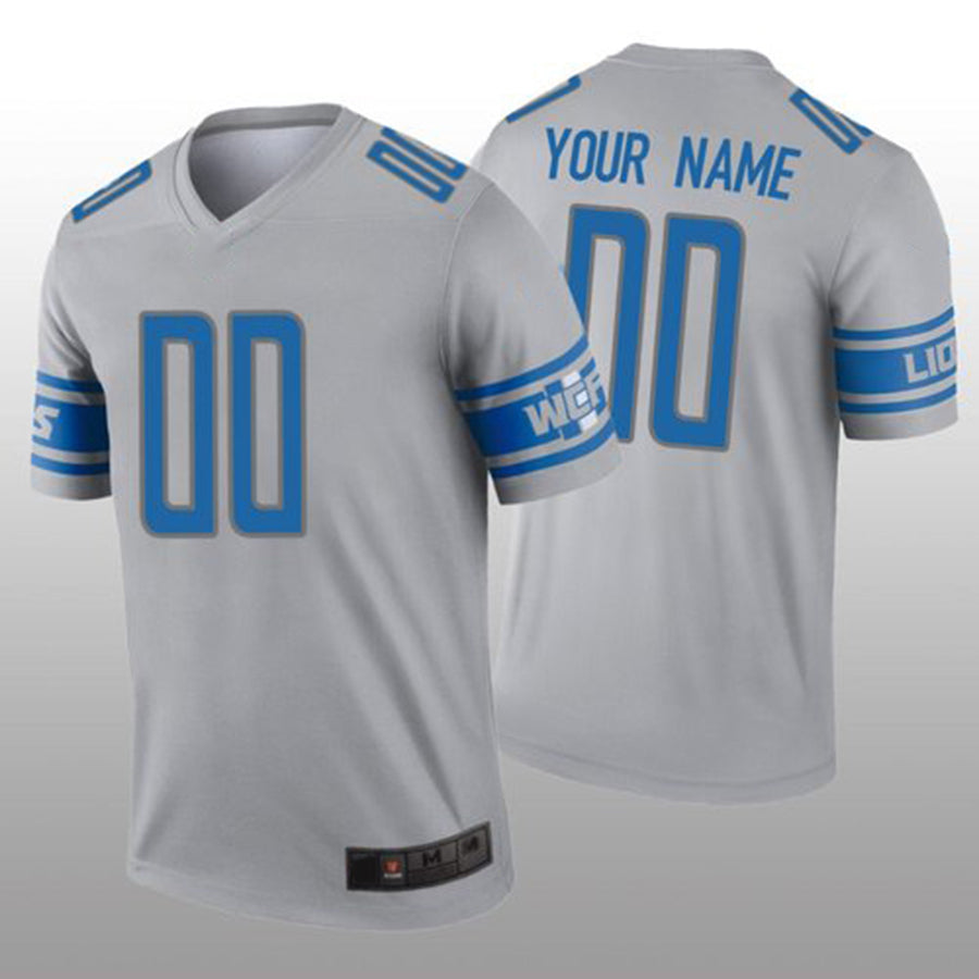 Custom1 Detroit Lions Gray Inverted Legend Jersey1 Stitched American Football Jerseys football jersey product view 1
