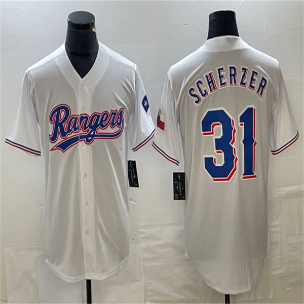 Los Angeles Dodgers #31 Max Scherzer White Home Authentic Patch Jersey Baseball Jerseys baseball jersey product view 1