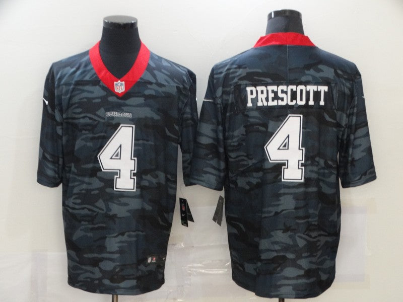 Men's Dallas Cowboys Dak Prescott #4 Gray Camouflage Game Jersey1 football jersey product view 1
