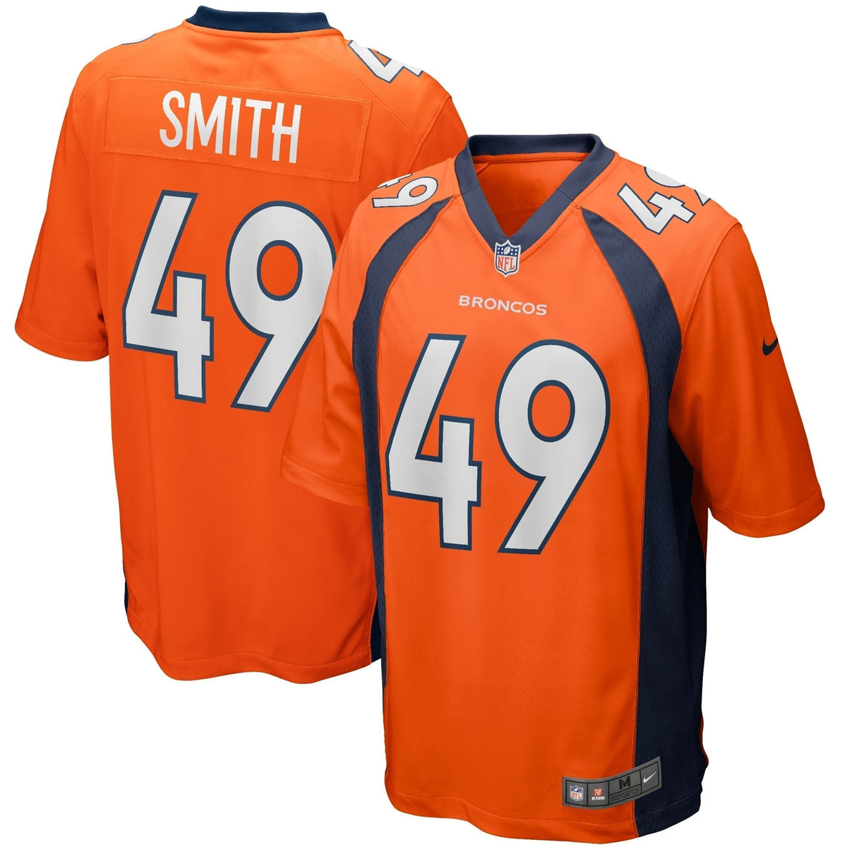 Dennis Smith Denver Broncos Nike Game Retired Jersey - Orange football jersey product view 1