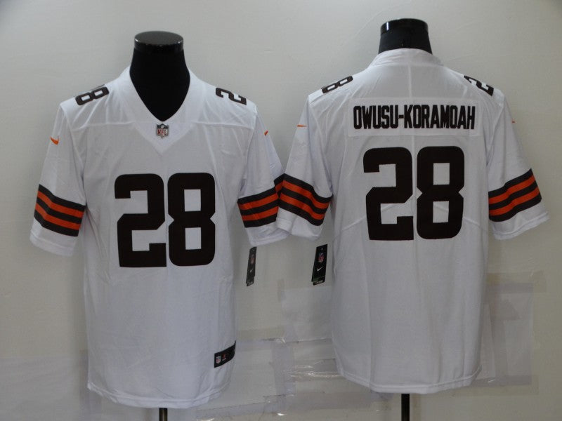 Men's Cleveland Browns Jeremiah Owusu-Koramoah #28 White Game Jersey1 football jersey product view 1
