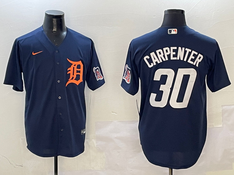 Men's Detroit Tigers Kerry Carpenter #30 Navy Limited Player Jersey baseball jersey product view 1