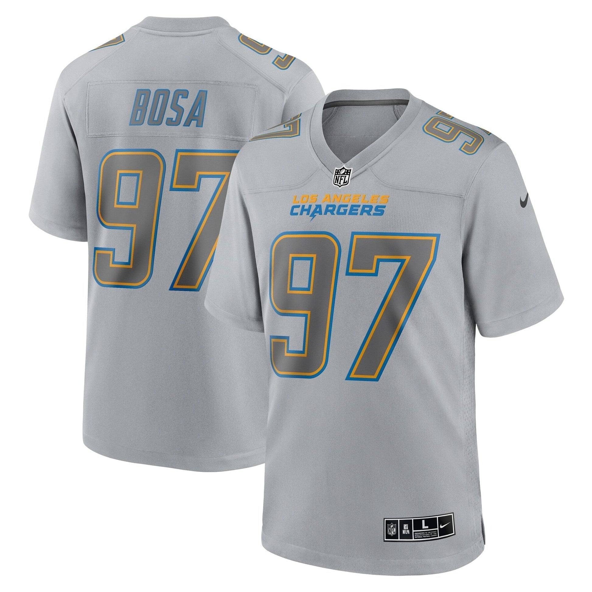 Joey Bosa Los Angeles Chargers Nike Atmosphere Fashion Game Jersey - Gray football jersey product view 1